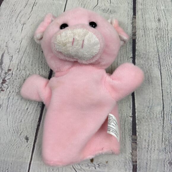Grey‎ Elephant And Pink Pig Plush Hand Puppets Best Made Toys Lot Of 2 - Picture 4 of 10
